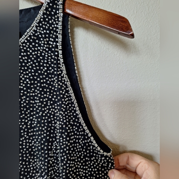 Vintage Cache 100% Silk Beaded Mini Dress. Womens size 4 - Picture 4 of 8